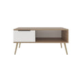 Beige Wood Fireplace Entertainment Center - 36-inch