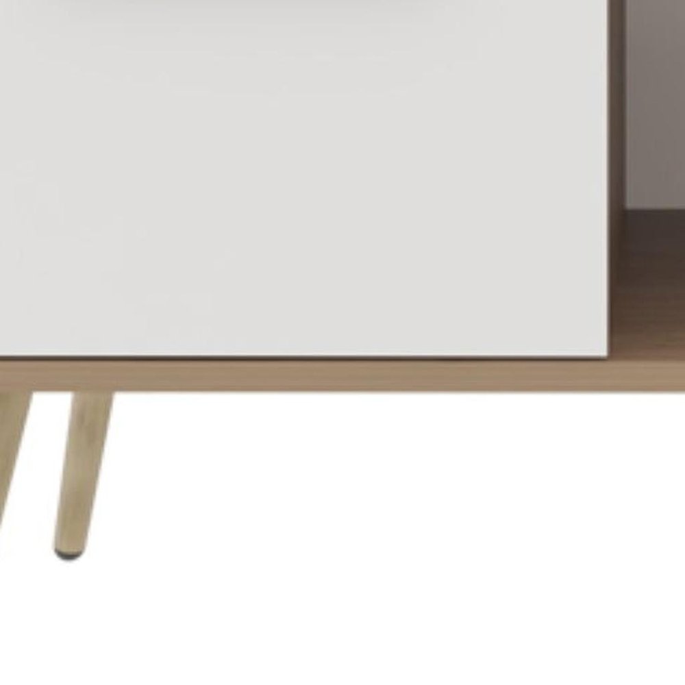 Beige Wood Fireplace Entertainment Center - 36-inch