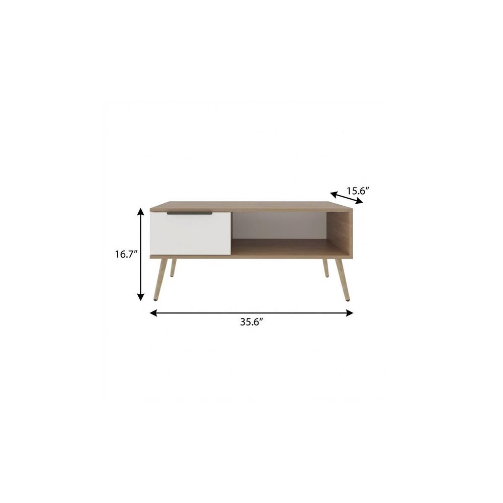 Beige Wood Fireplace Entertainment Center - 36-inch