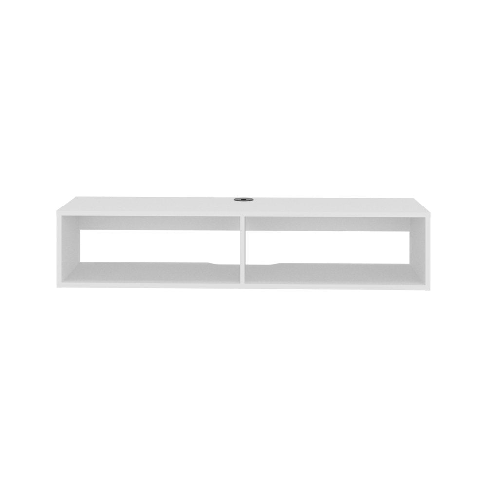 White Wood Fireplace Entertainment Center - 48-inch