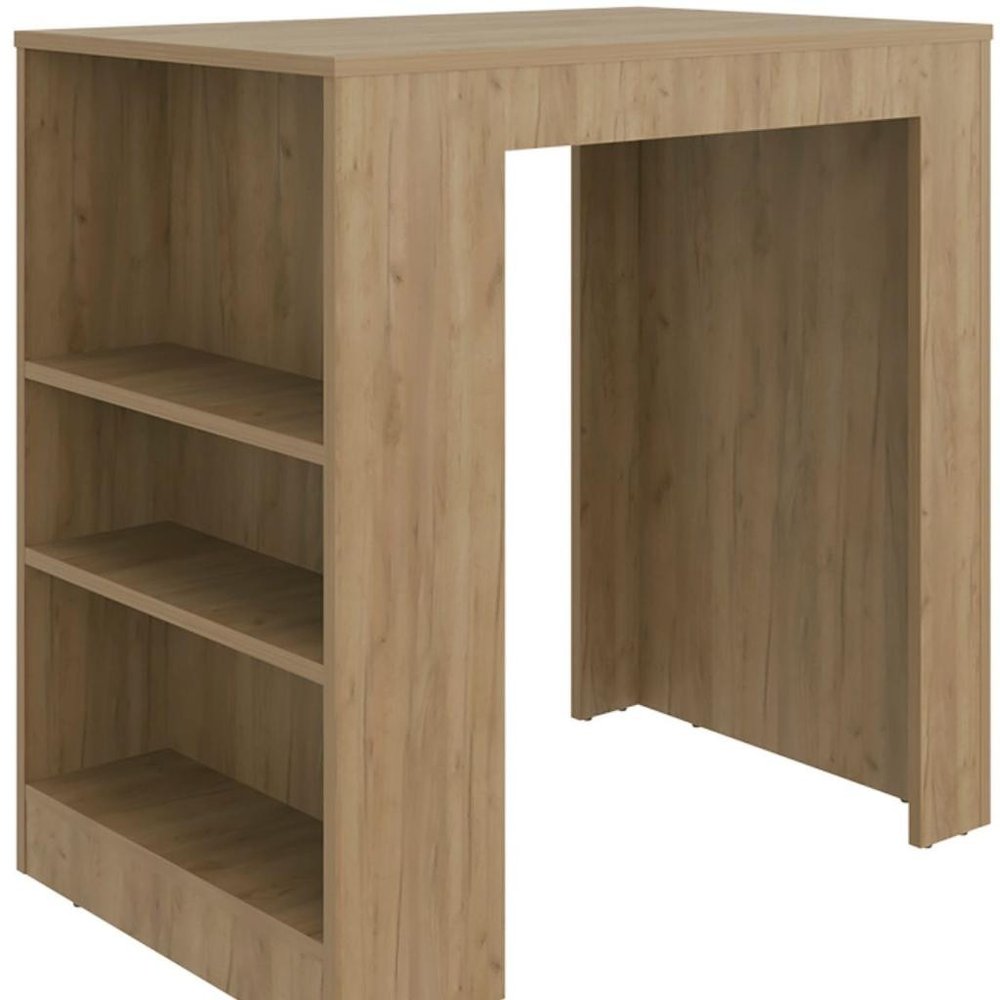 Beige Wood Kitchen Island - 36-inch