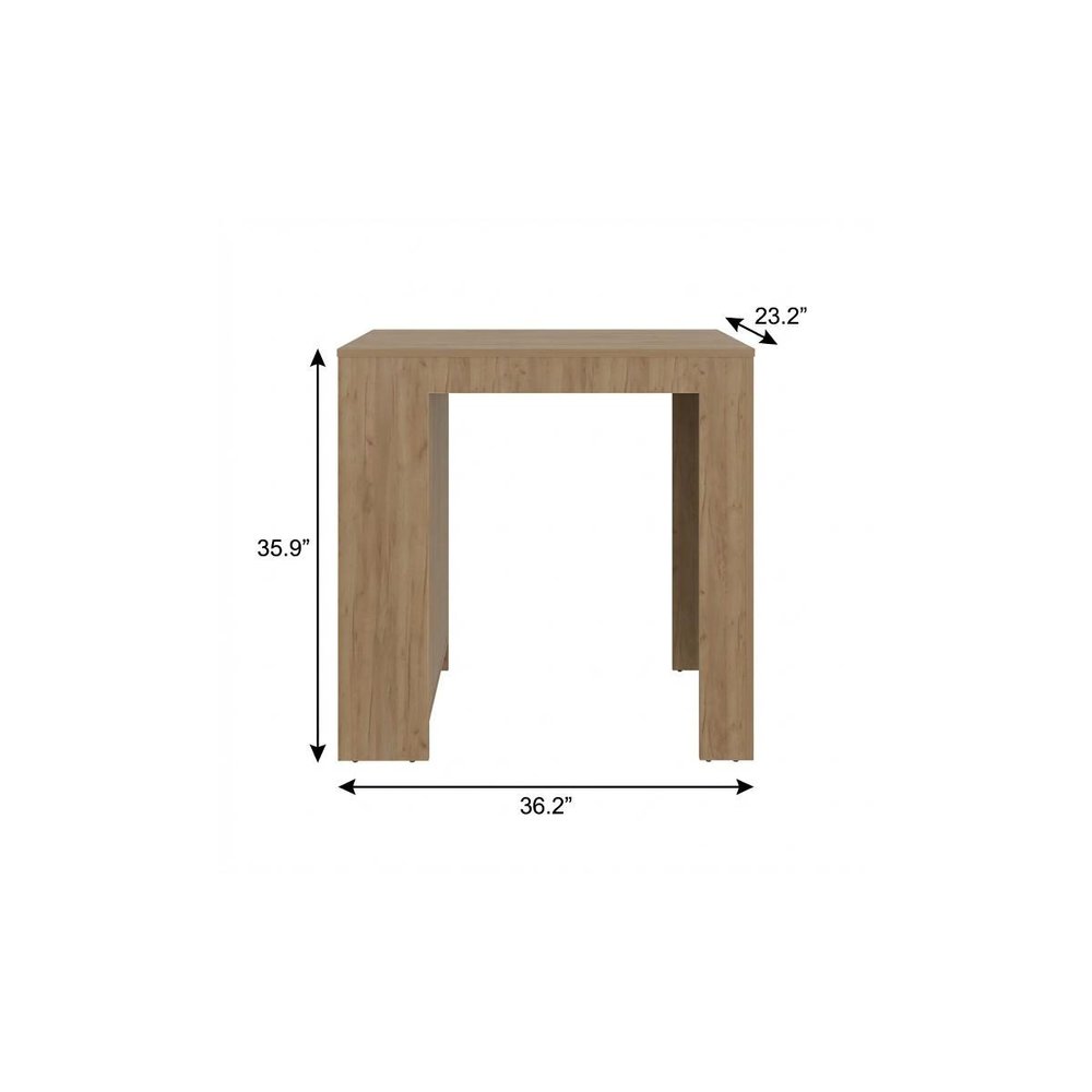 Beige Wood Kitchen Island - 36-inch