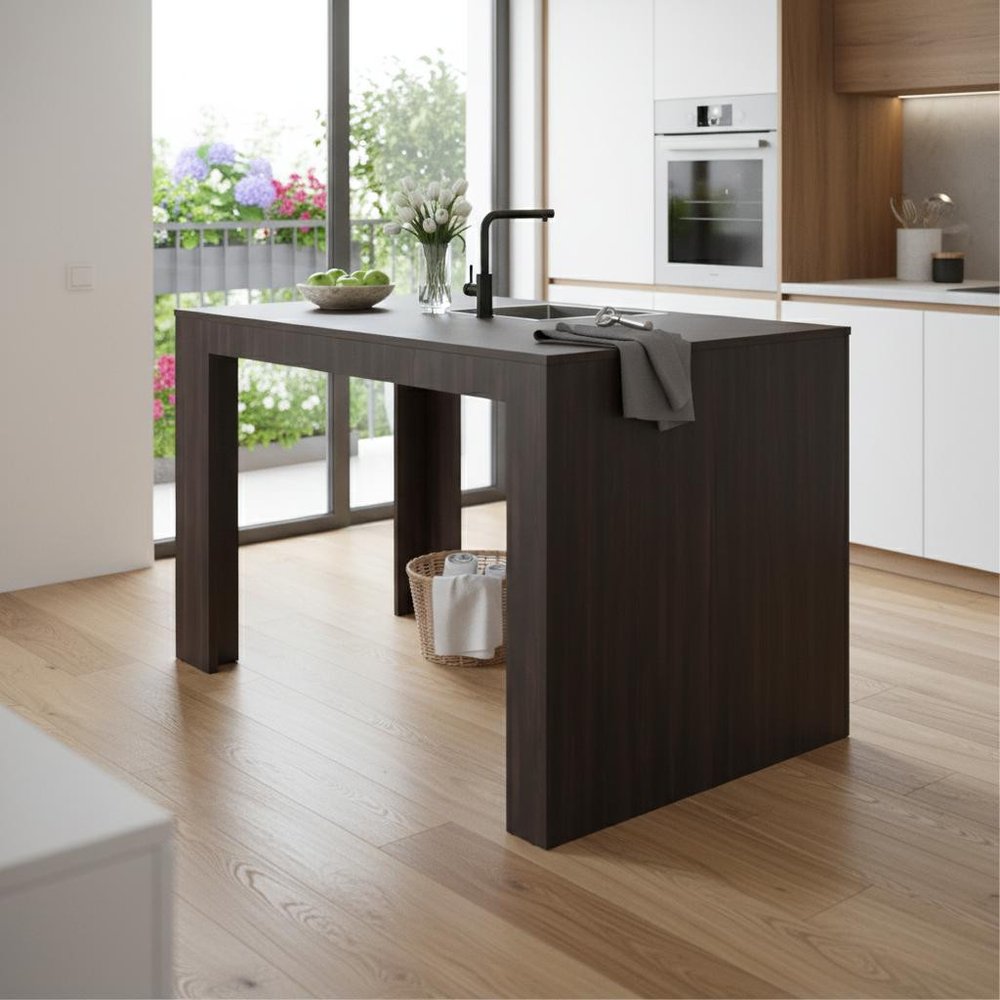 Brown Wood Kitchen Island - 36-inch