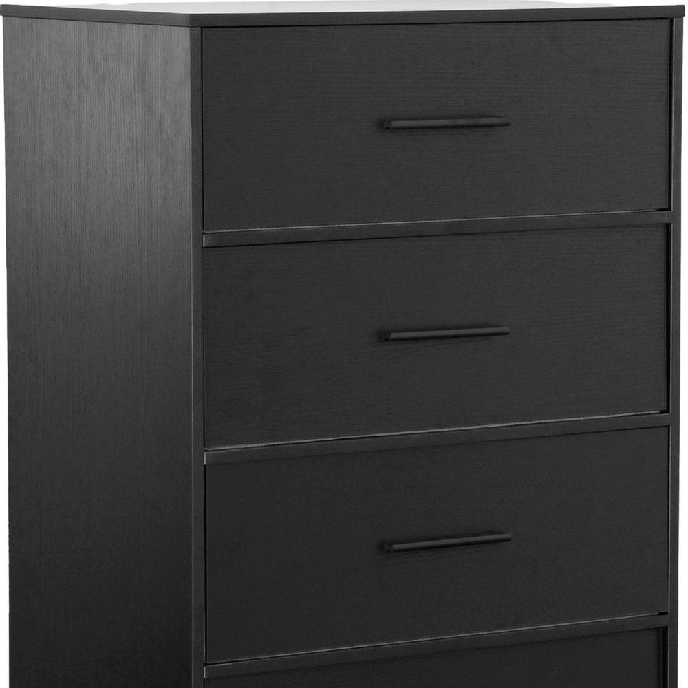 Black Fabric Wood and Steel Five Drawer Lingerie Chest - 23-inch
