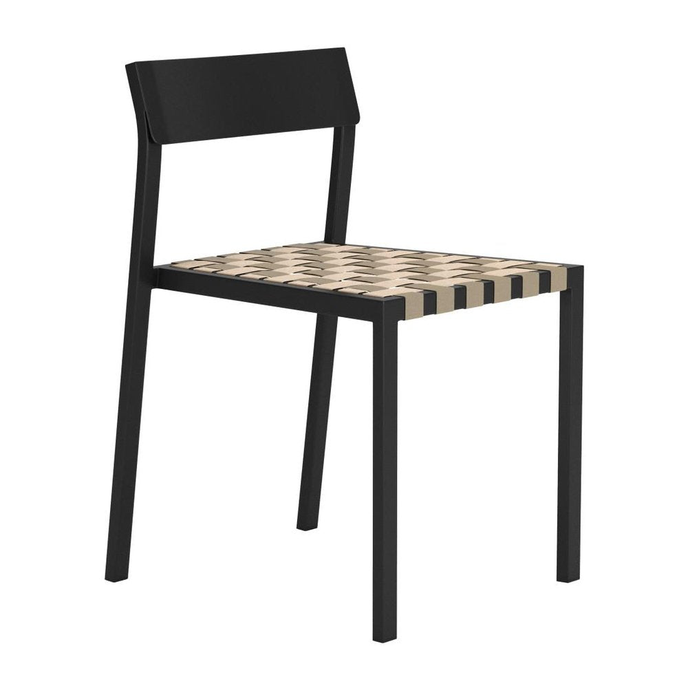 Set of Two Black Aluminum Open Back Dining Side Chairs