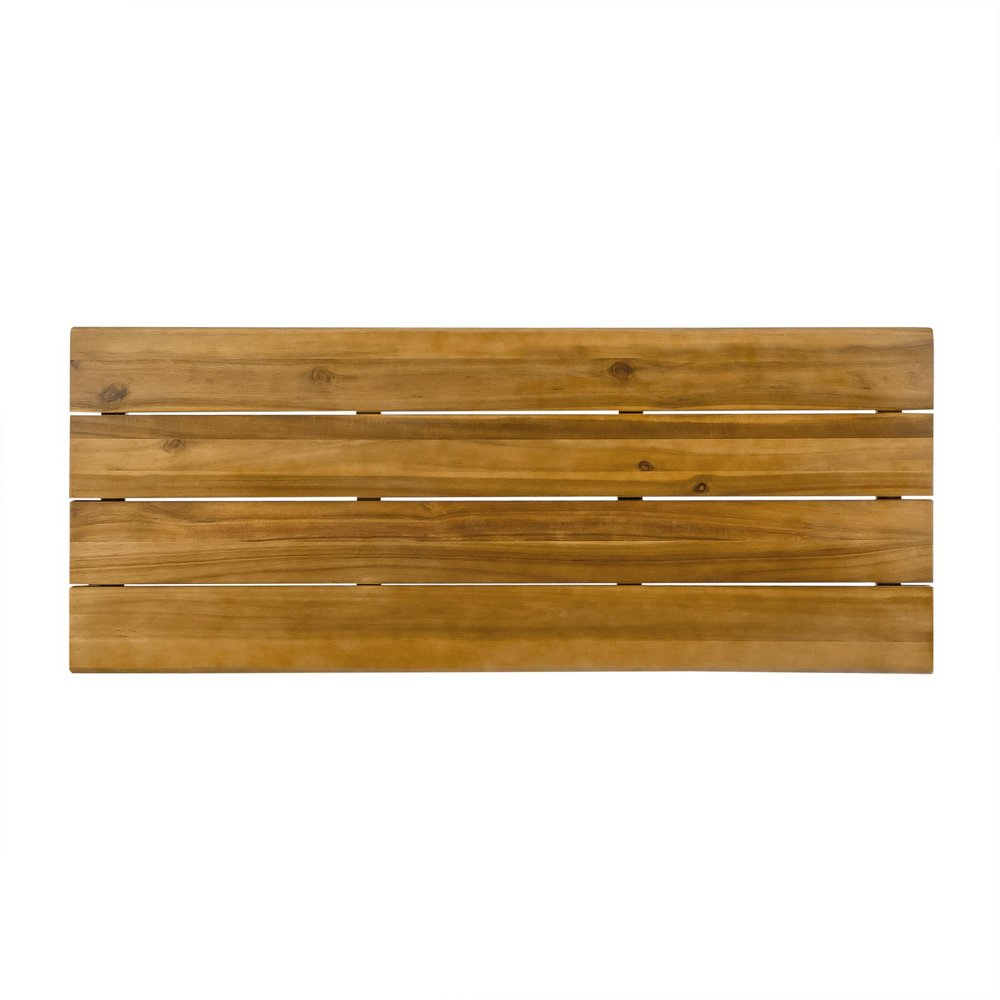 Walnut and Brown Wood and Iron Outdoor Bar Table - 47-inch