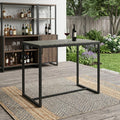 Gray Wood and Iron Outdoor Bar Table - 51-inch