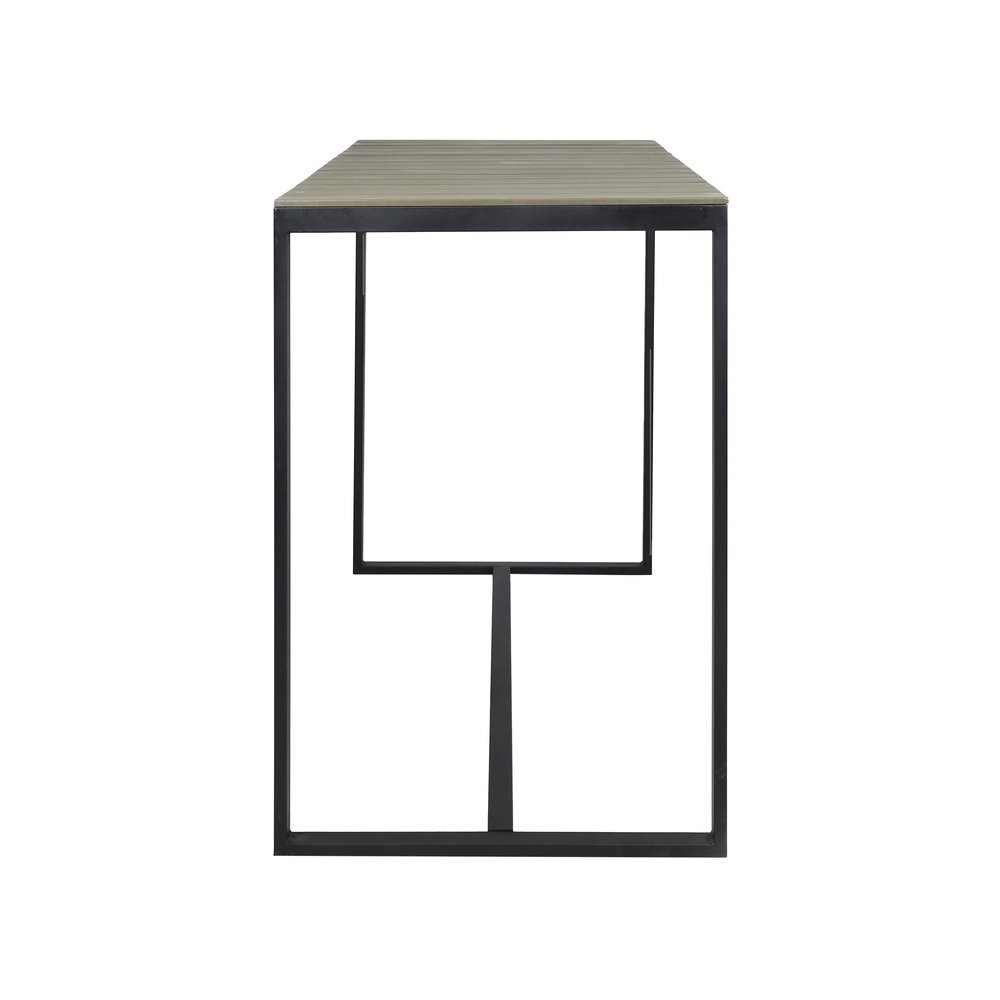 Gray Wood and Iron Outdoor Bar Table - 51-inch