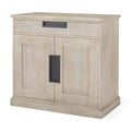 Brown Solid Wood Accent Cabinet with Two Doors and One Drawer - 19-inch