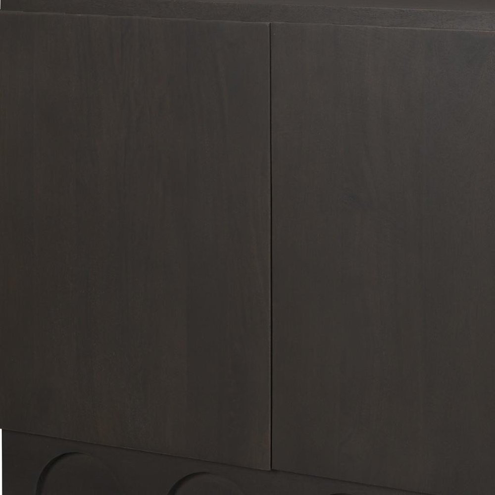 Dark Brown and Brown Solid Wood Accent Cabinet with Two Doors - 18-inch