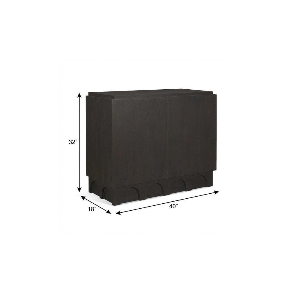 Dark Brown and Brown Solid Wood Accent Cabinet with Two Doors - 18-inch