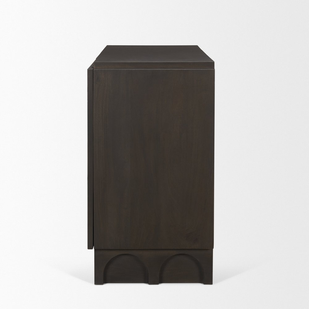 Dark Brown and Brown Solid Wood Accent Cabinet with Two Doors - 18-inch