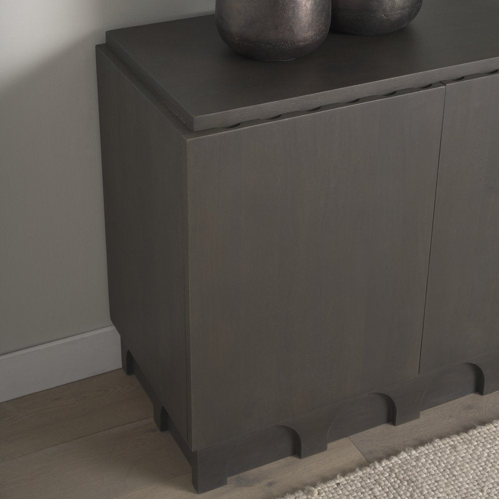 Dark Brown and Brown Solid Wood Accent Cabinet with Two Doors - 18-inch