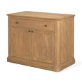 Brown Solid Wood Accent Cabinet with Two Doors and One Drawer - 19-inch