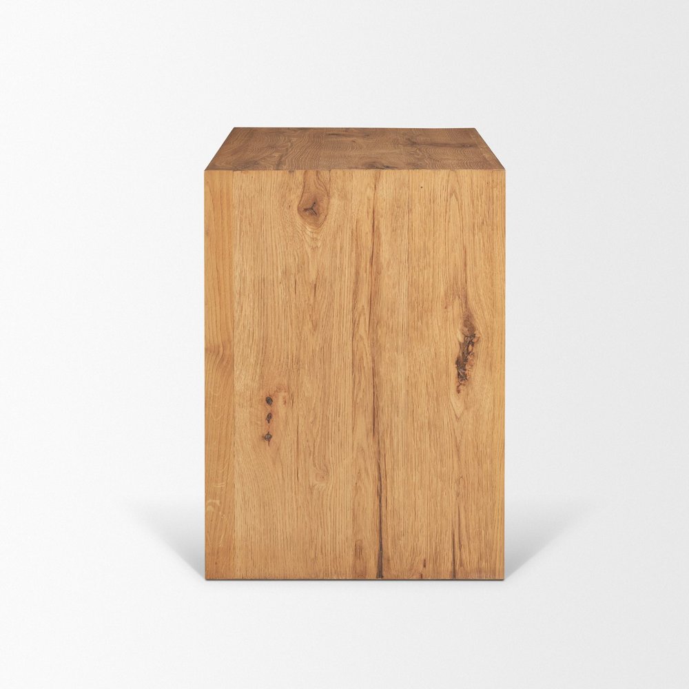 Brown Solid Wood Accent Cabinet with Three Drawers - 19-inch
