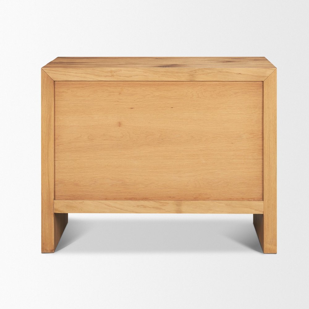 Brown Solid Wood Accent Cabinet with Three Drawers - 19-inch