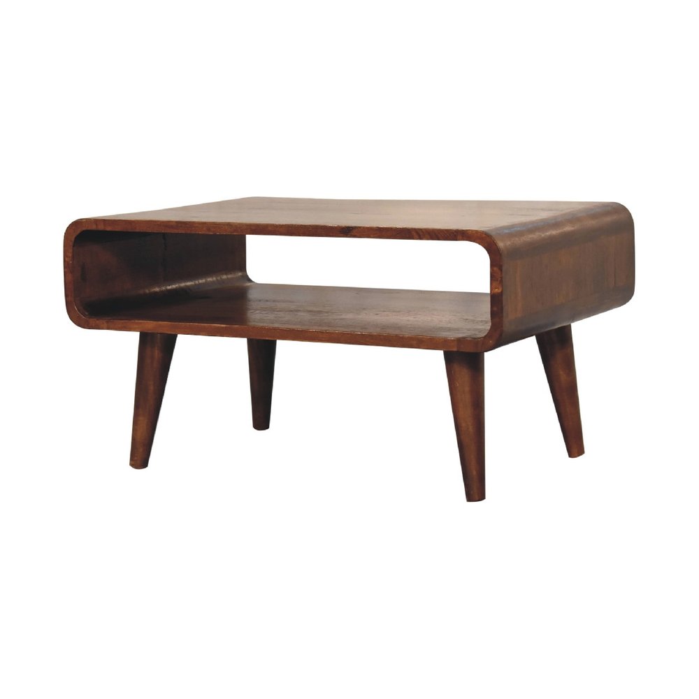 Brown Solid Wood Enclosed and Open Storage TV Stand - 26-inch
