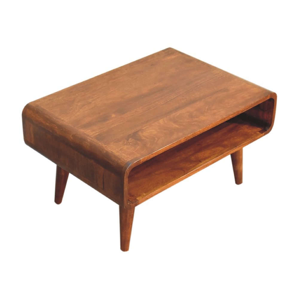 Brown Solid Wood Enclosed and Open Storage TV Stand - 26-inch