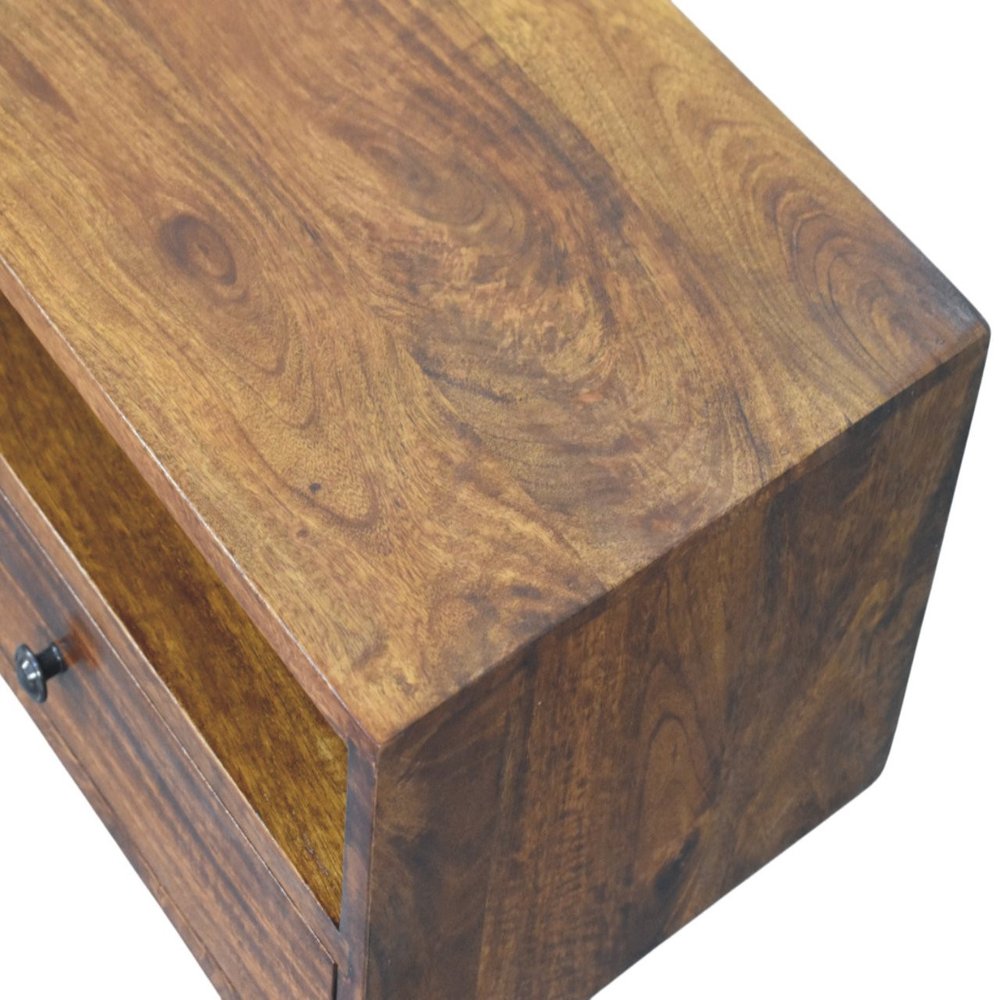 Brown Solid Wood Floating Mount TV Stand - 35-inch