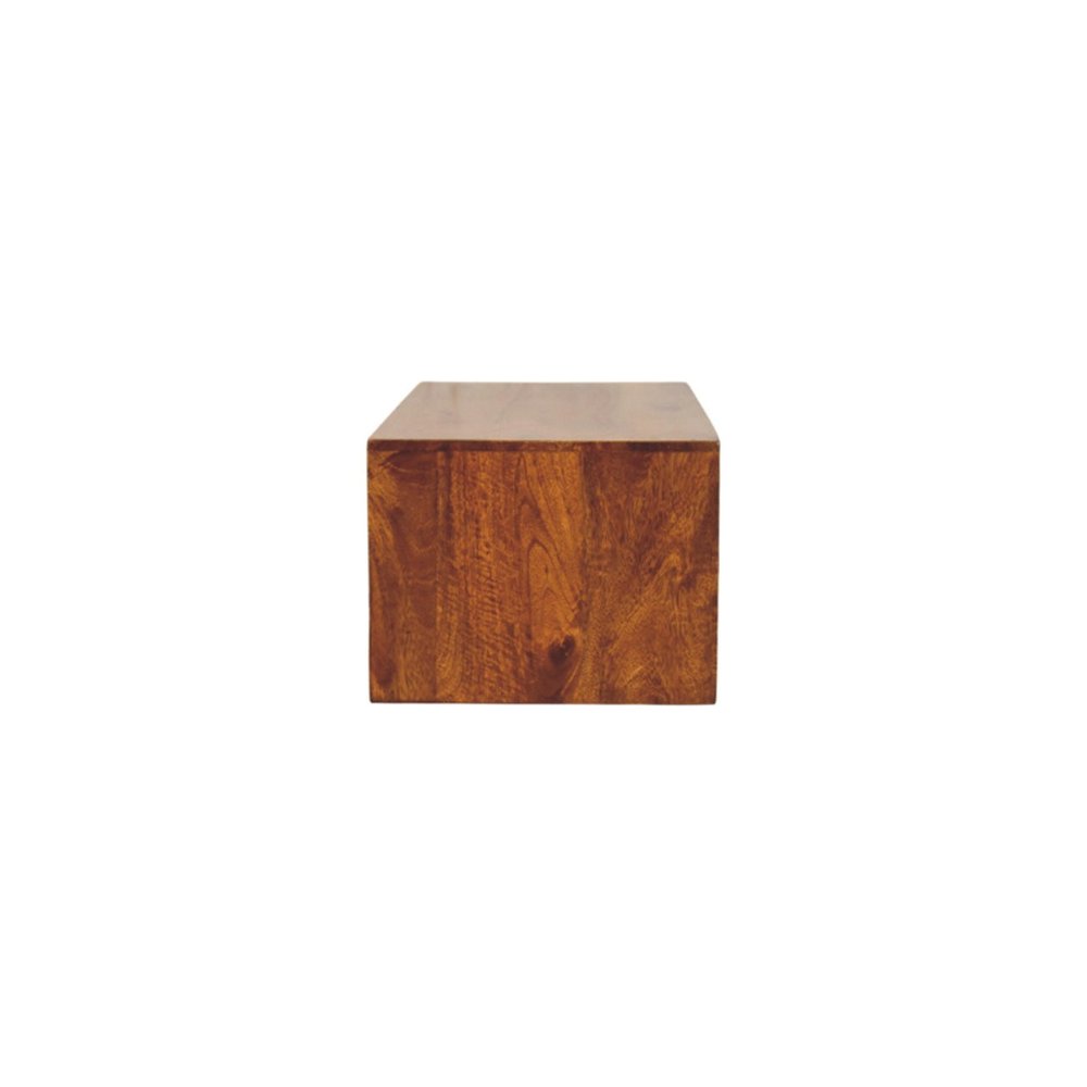 Brown Solid Wood Floating Mount TV Stand - 35-inch