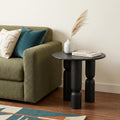 Black Solid Wood Round End Table - 30-inch