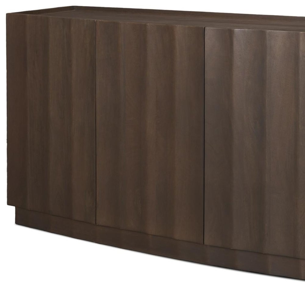 Brown Solid Wood Sideboard with Four Doors - 72-inch