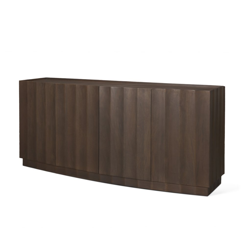 Brown Solid Wood Sideboard with Four Doors - 72-inch