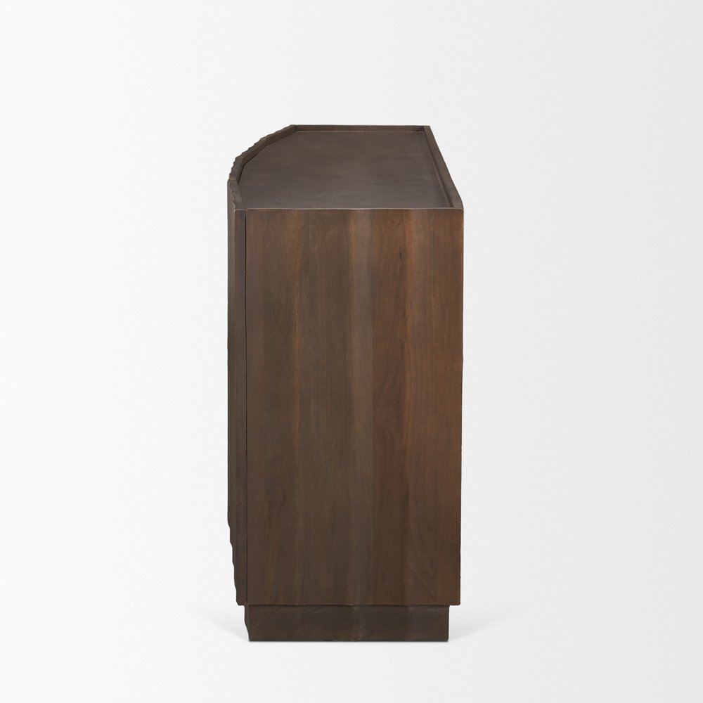 Brown Solid Wood Sideboard with Four Doors - 72-inch