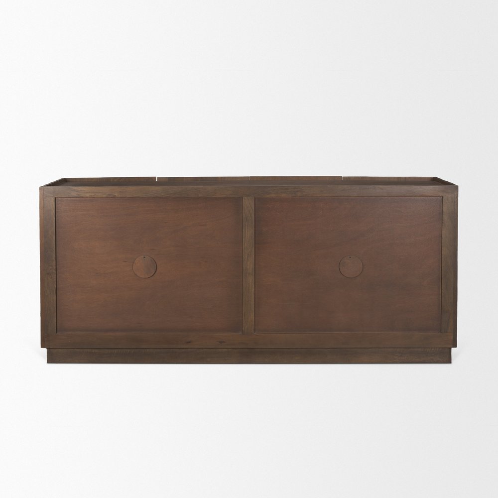 Brown Solid Wood Sideboard with Four Doors - 72-inch