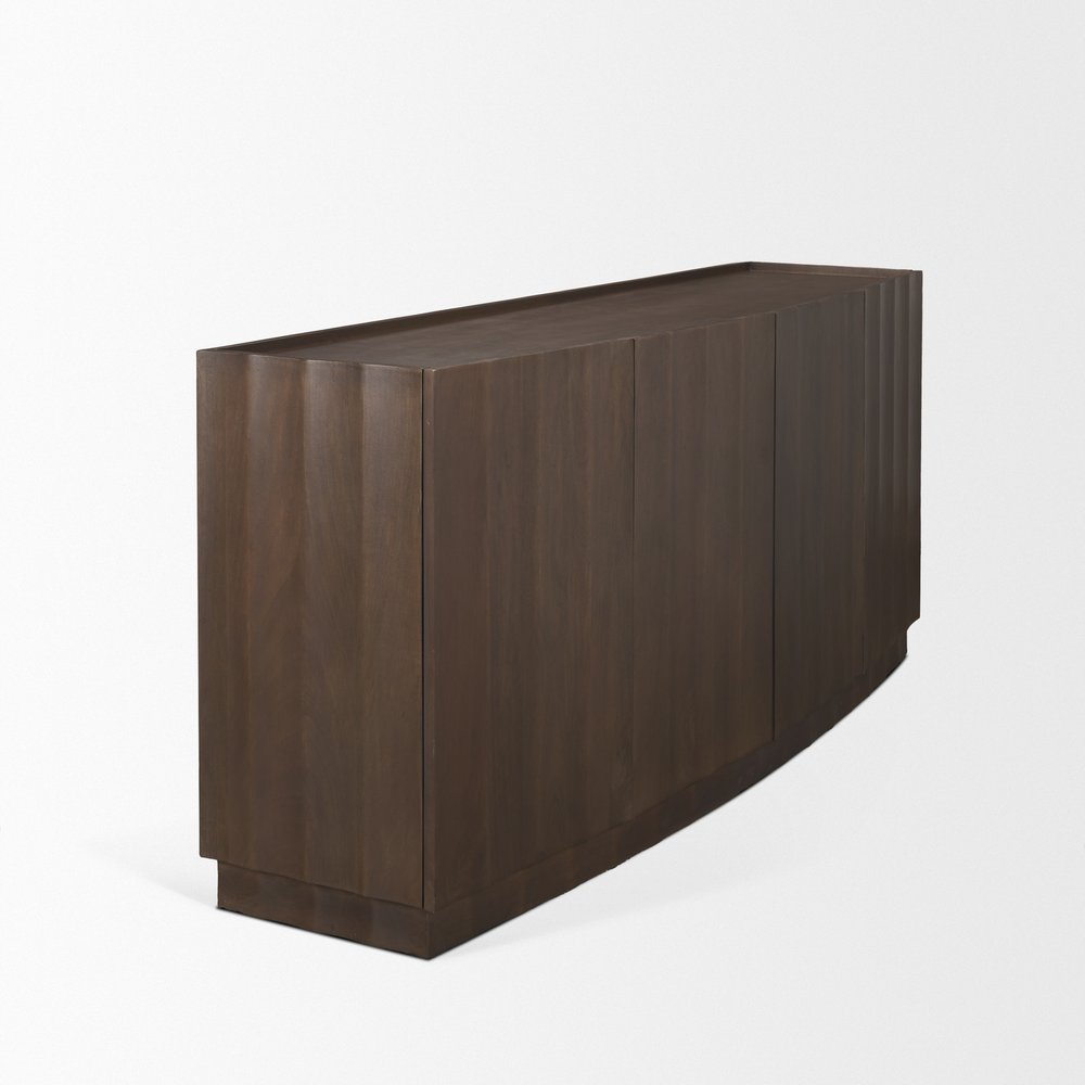 Brown Solid Wood Sideboard with Four Doors - 72-inch