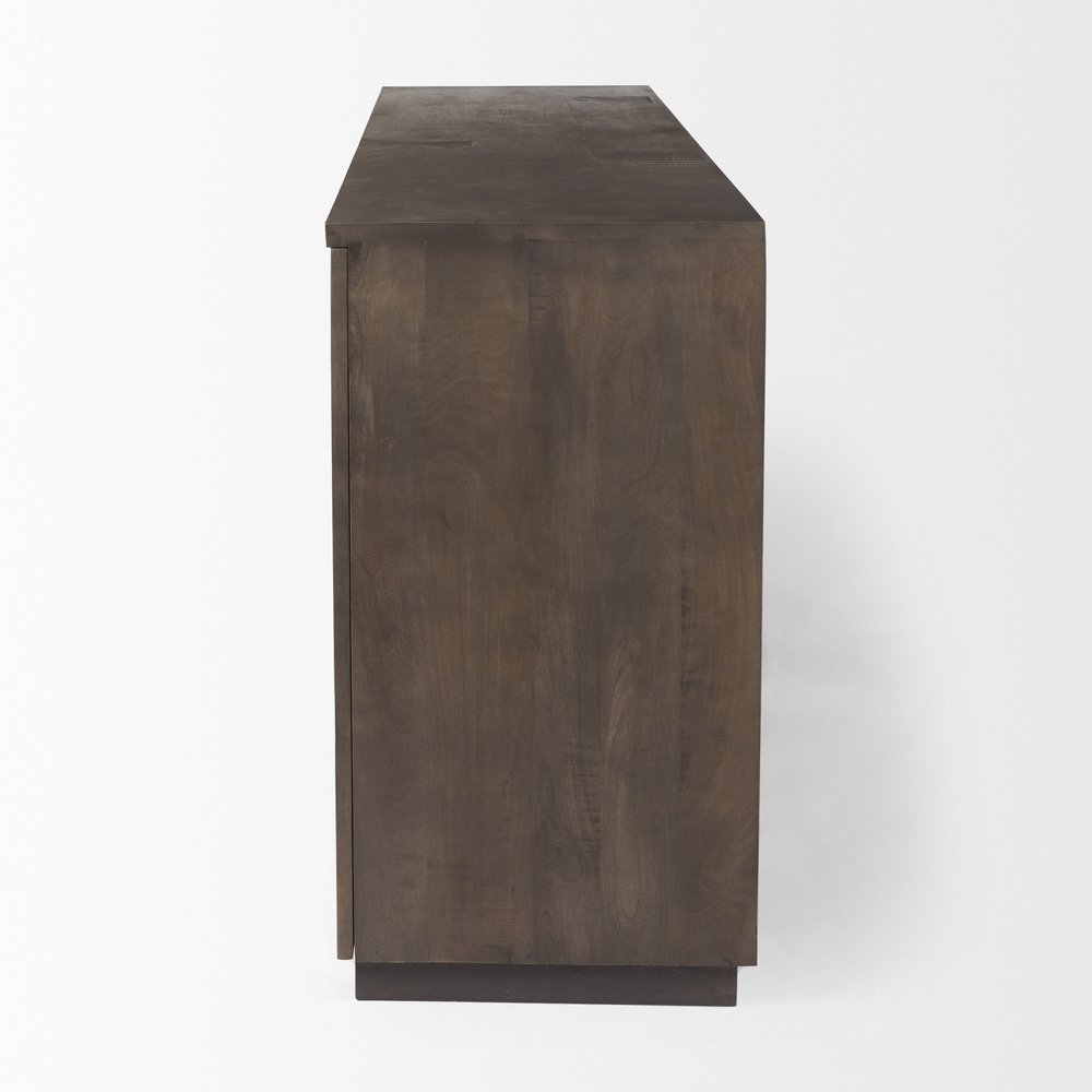 Brown Solid Wood Sideboard with Four Doors - 82-inch