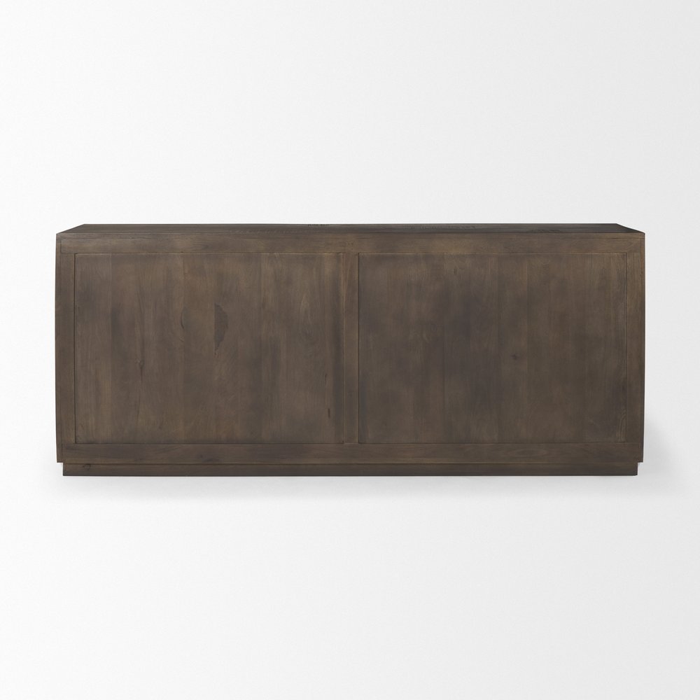 Brown Solid Wood Sideboard with Four Doors - 82-inch