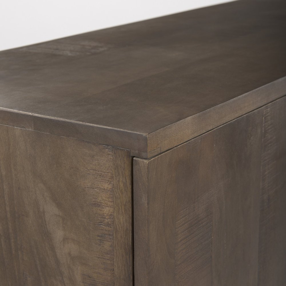 Brown Solid Wood Sideboard with Four Doors - 82-inch