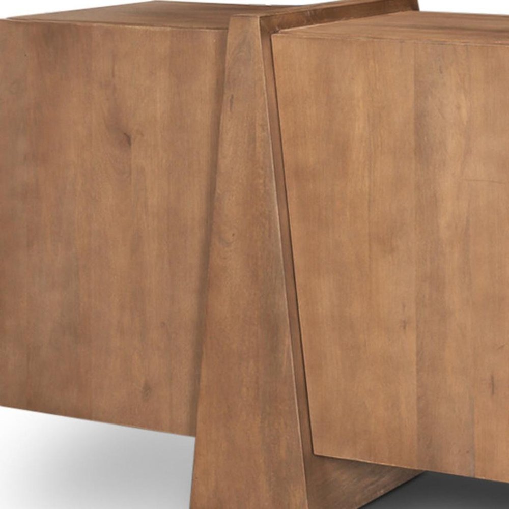 Brown Solid Wood Sideboard with Four Doors - 78-inch