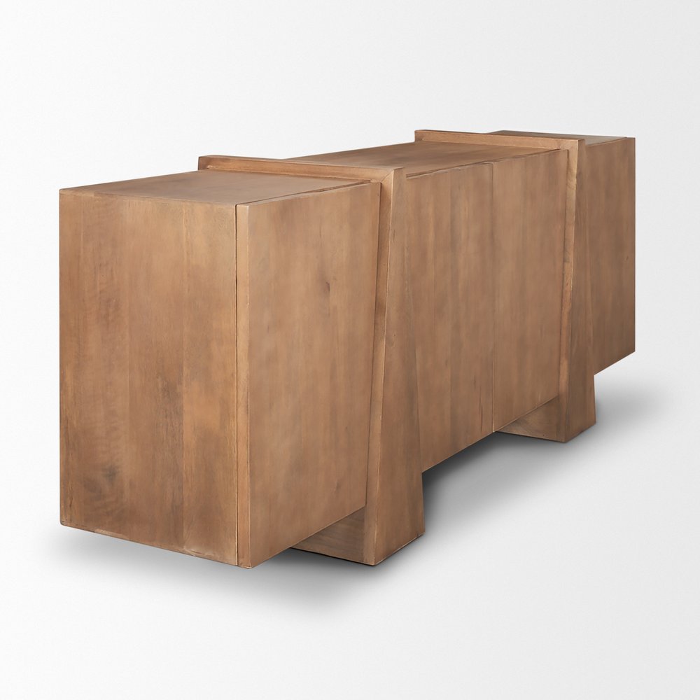 Brown Solid Wood Sideboard with Four Doors - 78-inch
