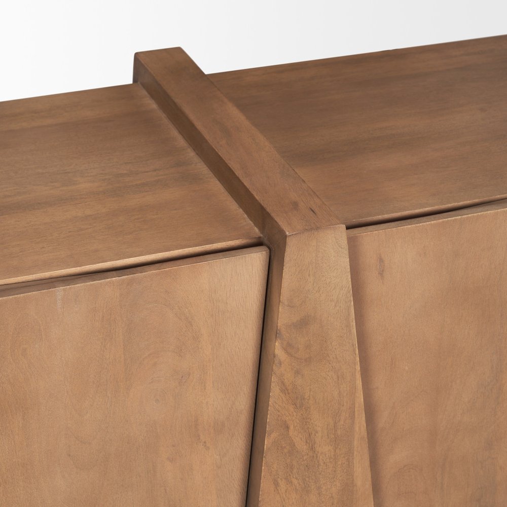 Brown Solid Wood Sideboard with Four Doors - 78-inch