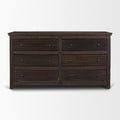 Brown Solid Wood Six Drawer Sideboard - 60-inch