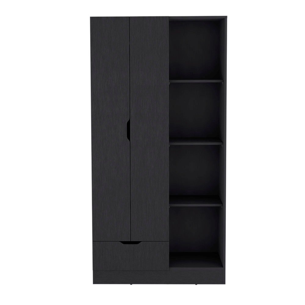 Black Wood Corner Accent Chest - 19-inch