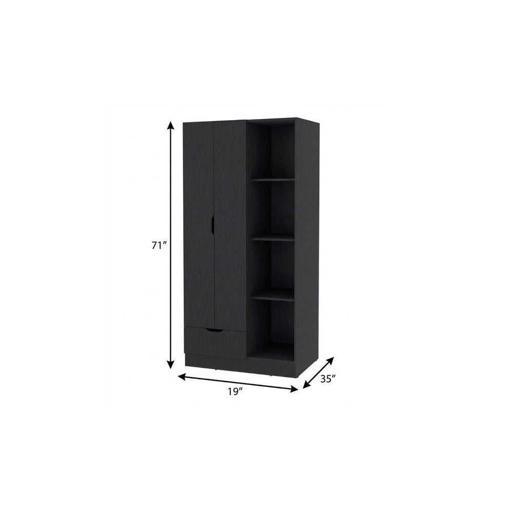 Black Wood Corner Accent Chest - 19-inch