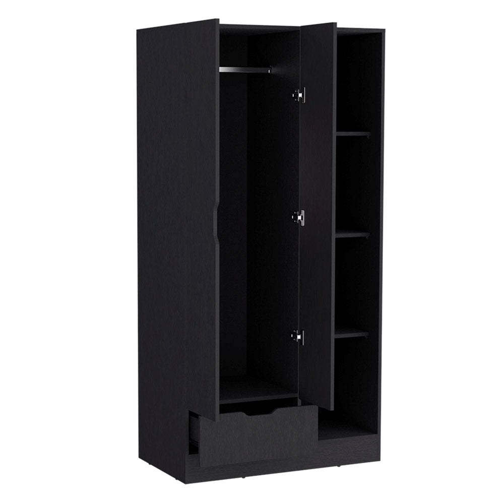 Black Wood Corner Accent Chest - 19-inch