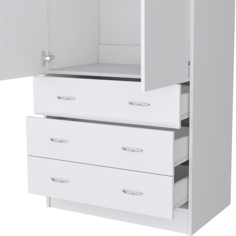 White Wood Corner Accent Chest - 19-inch