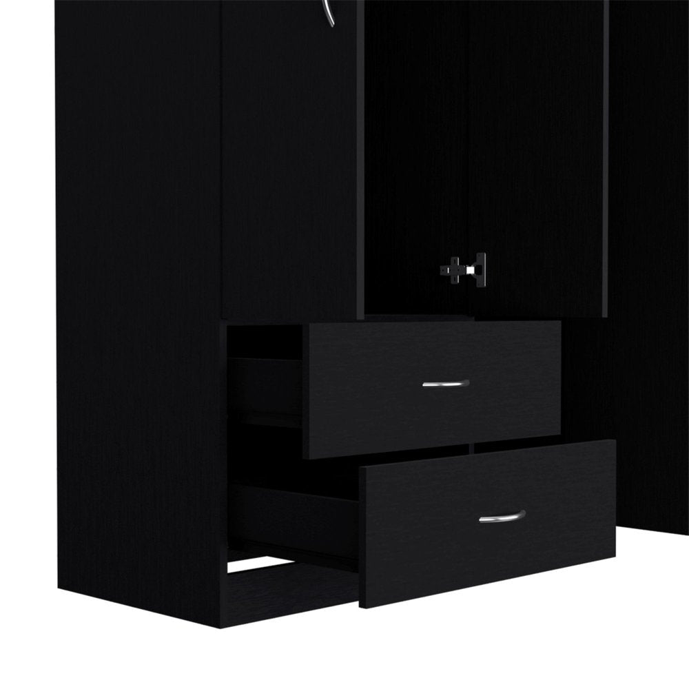 Black Wood Corner Accent Chest - 18-inch