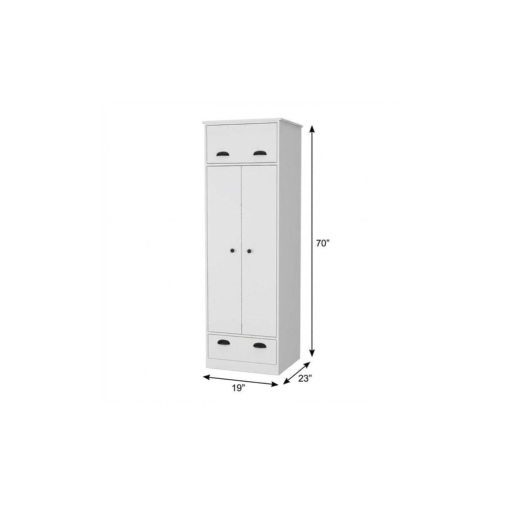 White Wood Corner Accent Chest - 19-inch