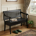 Black Solid Wood Storage Bench with Flip Top - 42-inch
