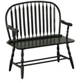 Black Wood Windsor Spindle Back Bench - 44-inch