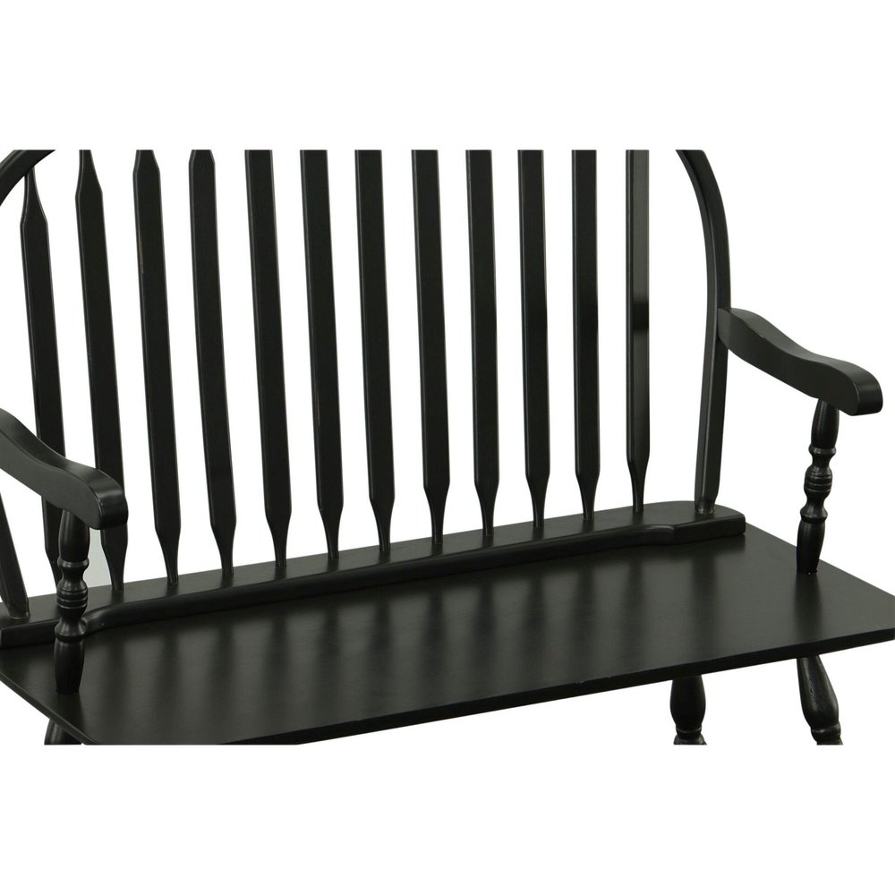 Black Wood Windsor Spindle Back Bench - 44-inch