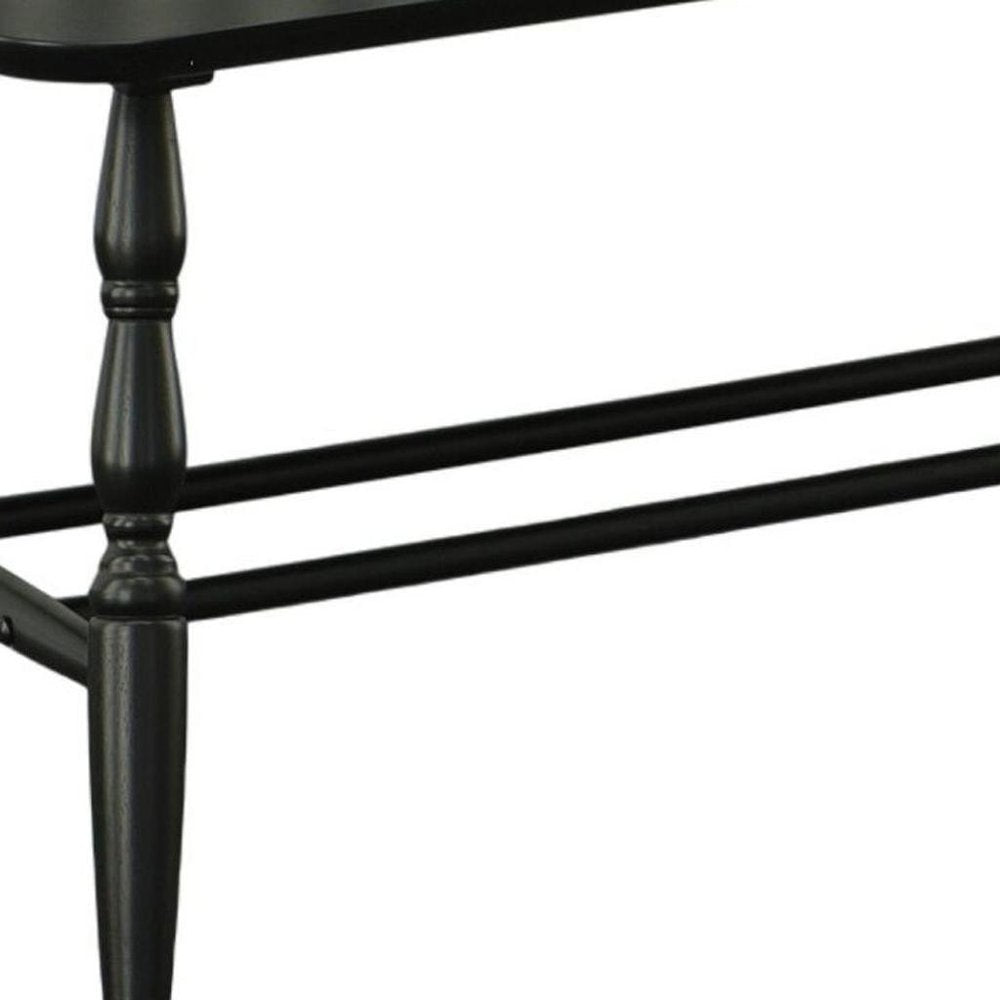 Black Wood Windsor Spindle Back Bench - 44-inch