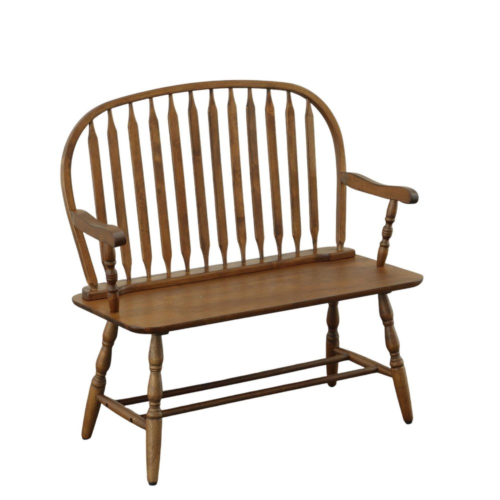 Black Wood Windsor Spindle Back Bench - 44-inch