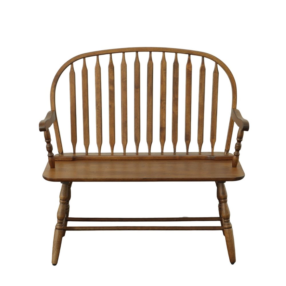 Black Wood Windsor Spindle Back Bench - 44-inch