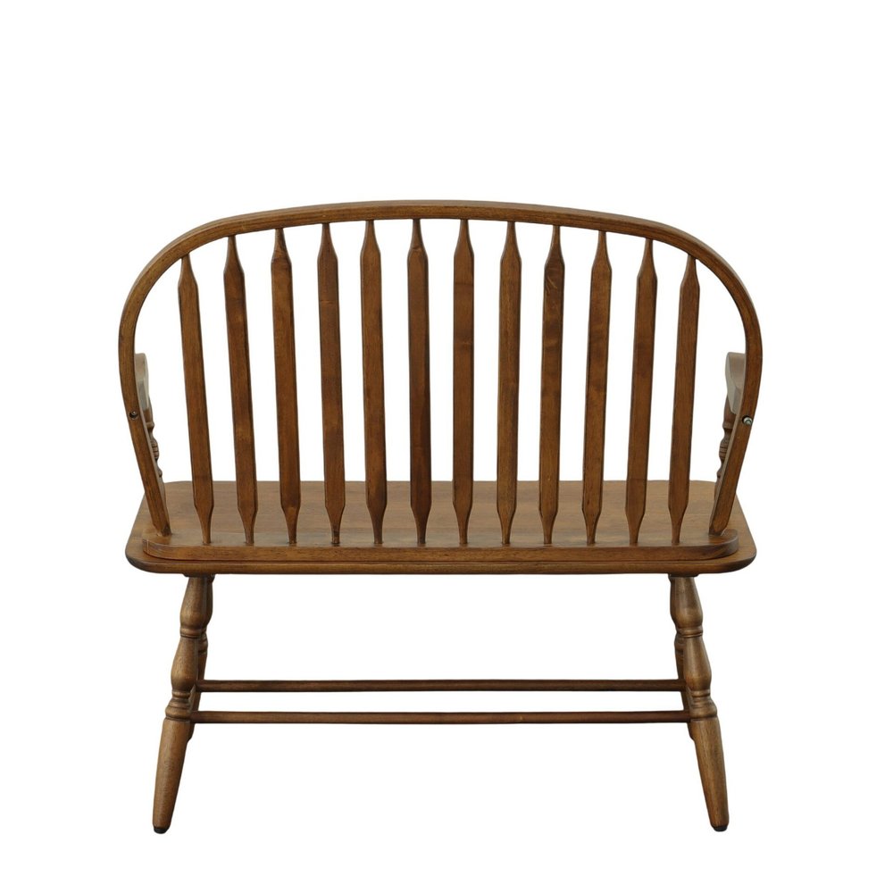Black Wood Windsor Spindle Back Bench - 44-inch